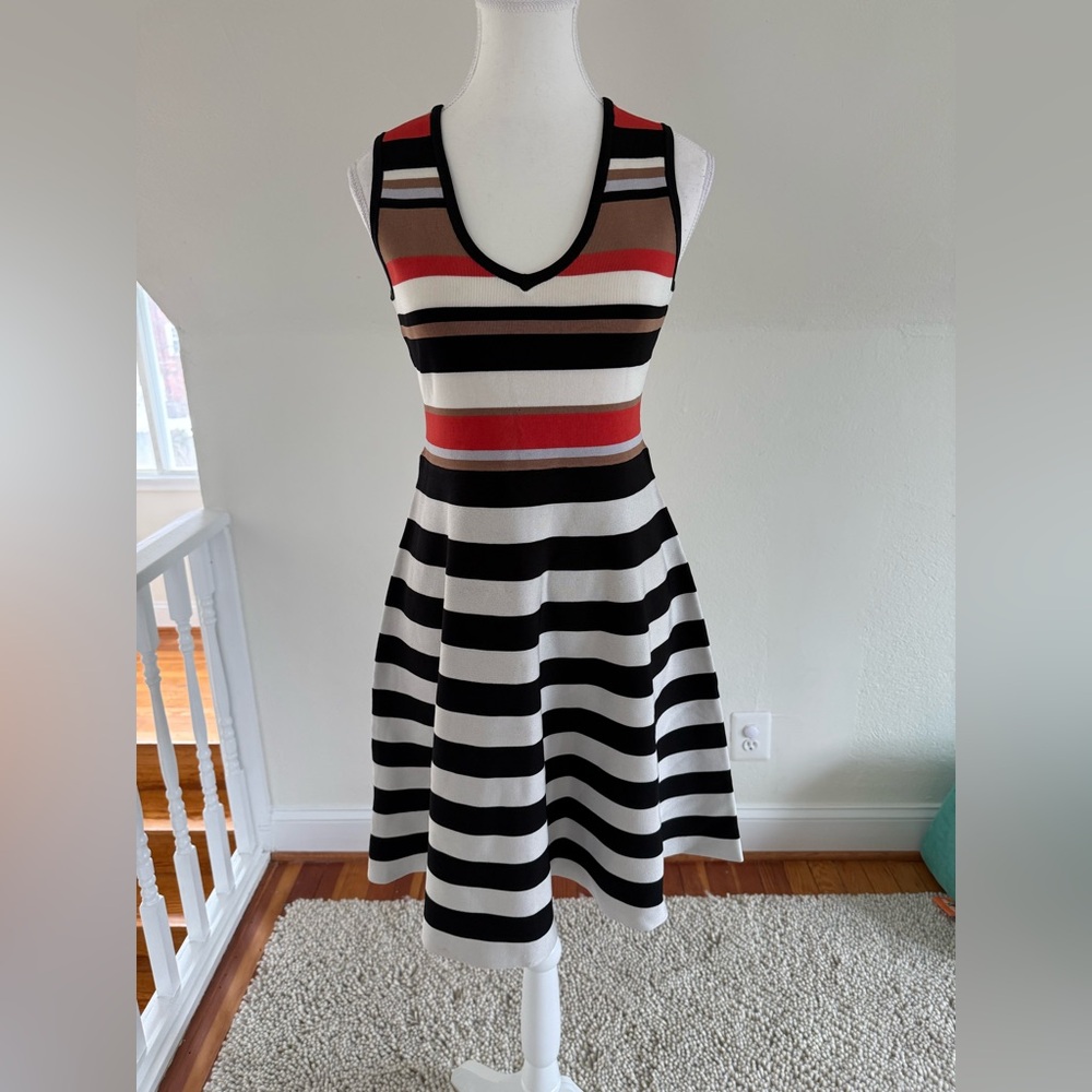 Karen Millen Black and White Striped Dress